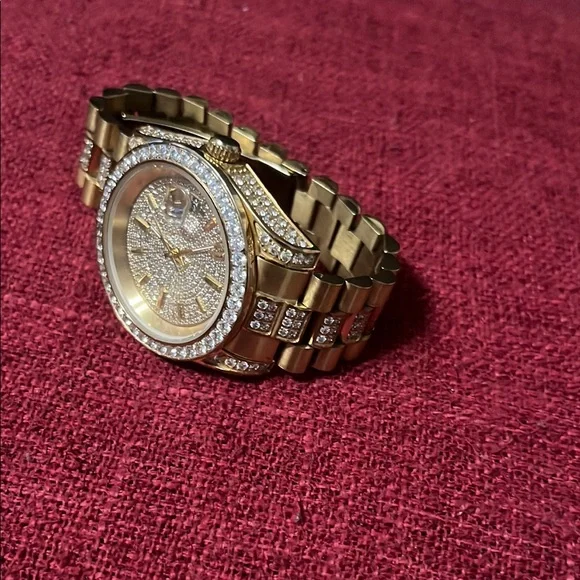 Gold and Silver Dress Watches with Polished Metal Links